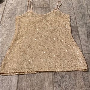 Gold sequin tank